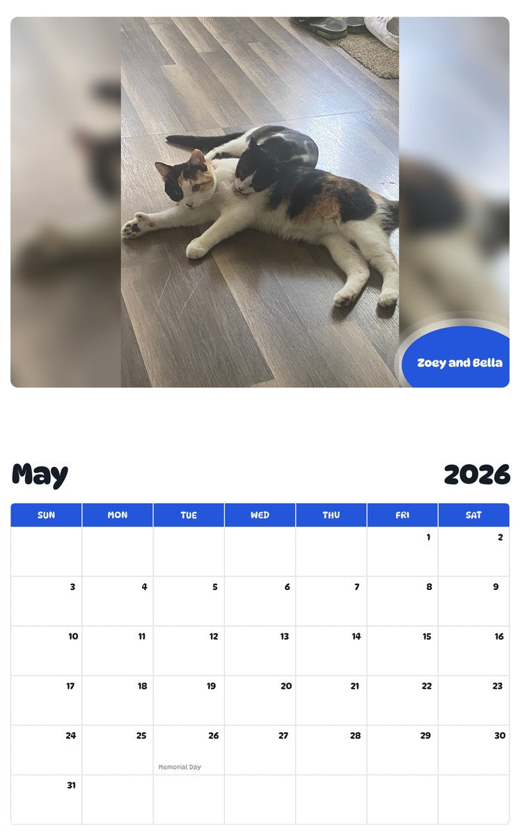 2026 - 2027 Zoey and Bella - Pawidols Pet Calendar
