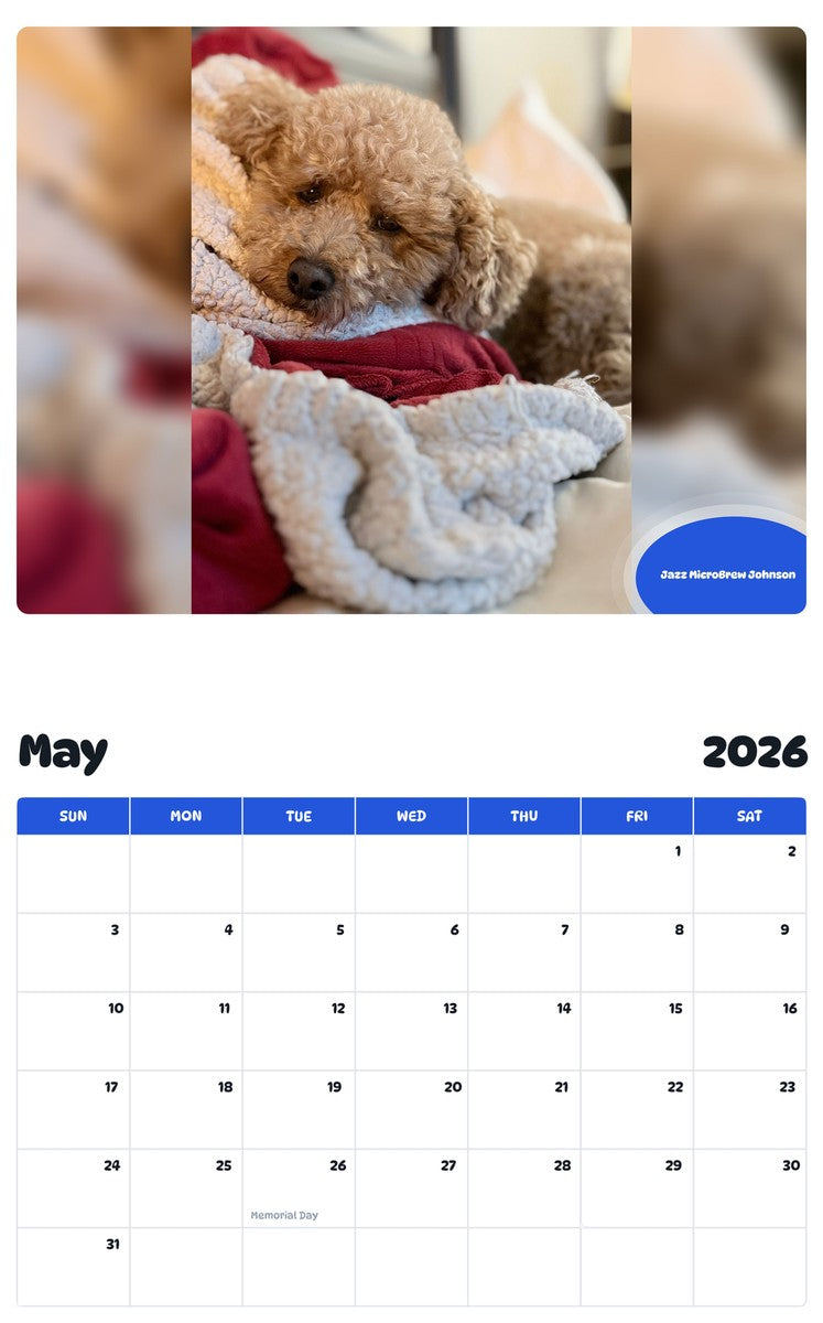 2026 - 2027 Jazz MicroBrew Johnson - Pawidols Pet Calendar