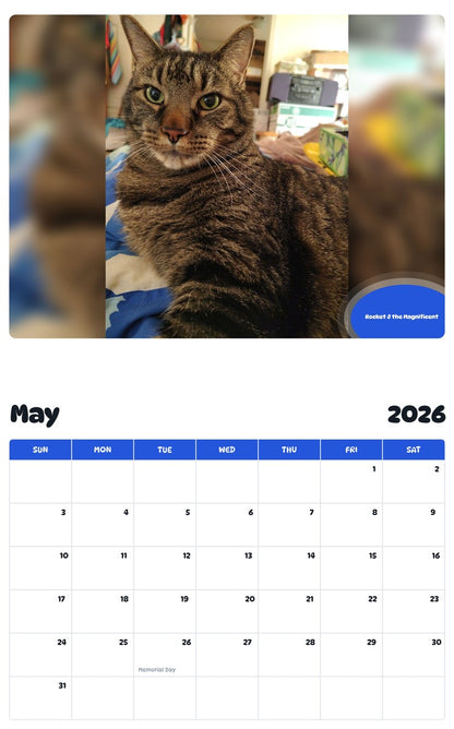 2026 - 2027 Rocket J the Magnificent - Pawidols Pet Calendar