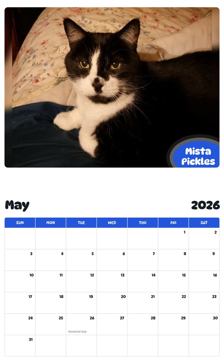 2026 - 2027 Mista Pickles - Pawidols Pet Calendar