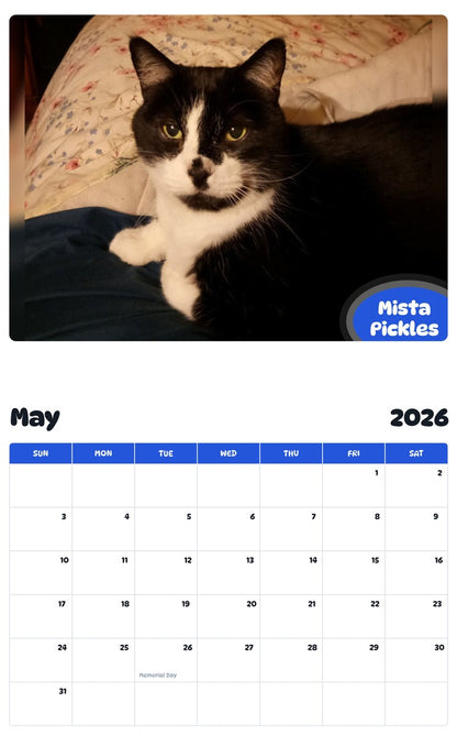 2026 - 2027 Mista Pickles - Pawidols Pet Calendar