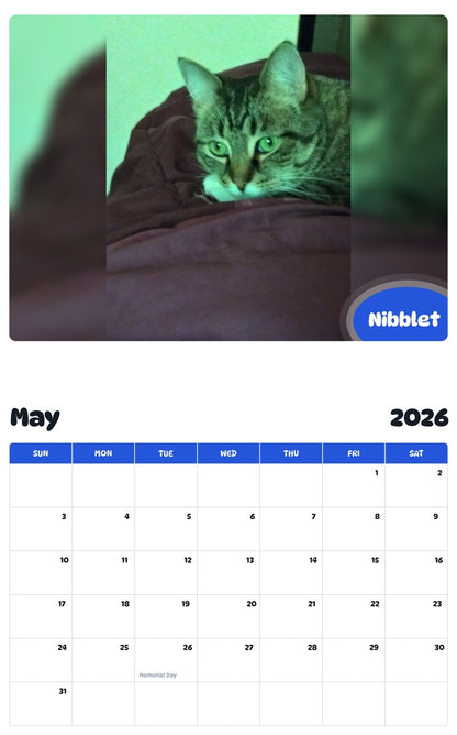 2026 - 2027 Nibblet - Pawidols Pet Calendar