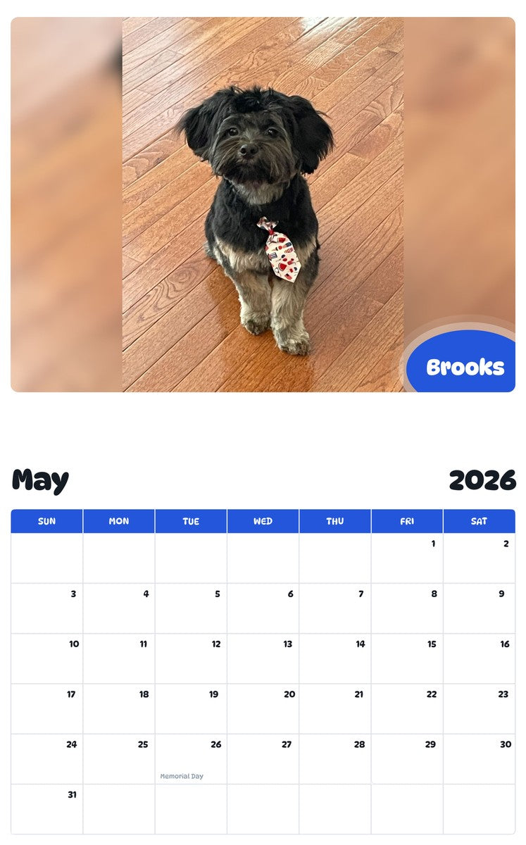 2026 - 2027 Brooks - Pawidols Pet Calendar