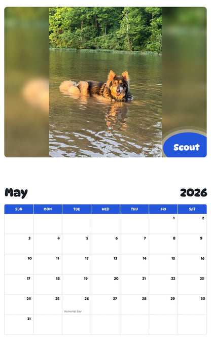 2026 - 2027 Scout - Pawidols Pet Calendar