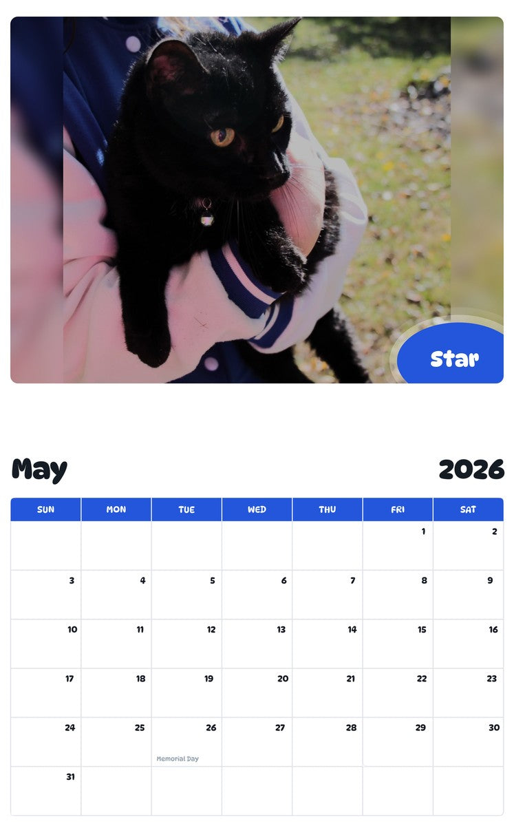2026 - 2027 Star - Pawidols Pet Calendar