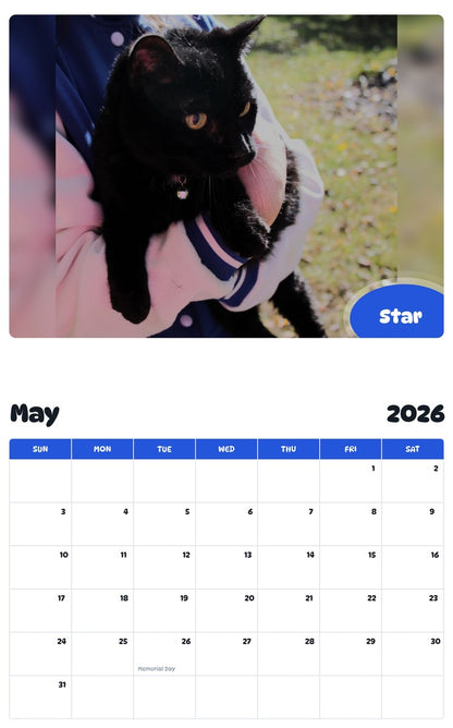 2026 - 2027 Star - Pawidols Pet Calendar