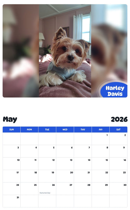 2026 - 2027 Harley Davis - Pawidols Pet Calendar
