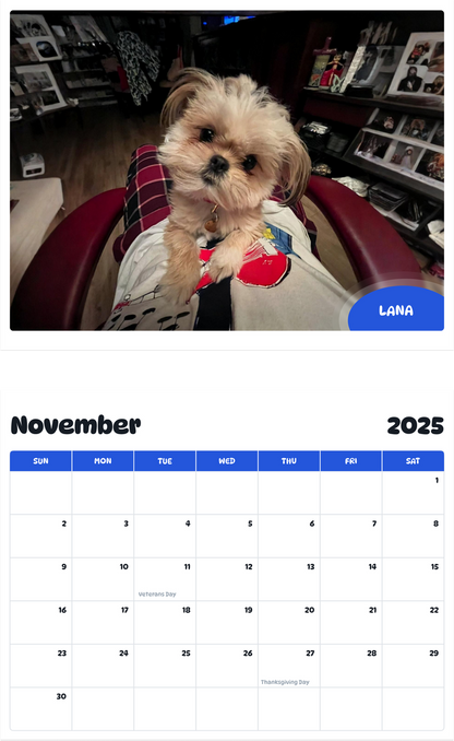July 2025 - June 2026 Lana - Pawidols Pet Calendar