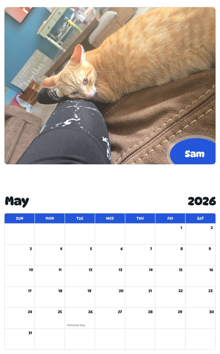 2026 - 2027 Sam - Pawidols Pet Calendar