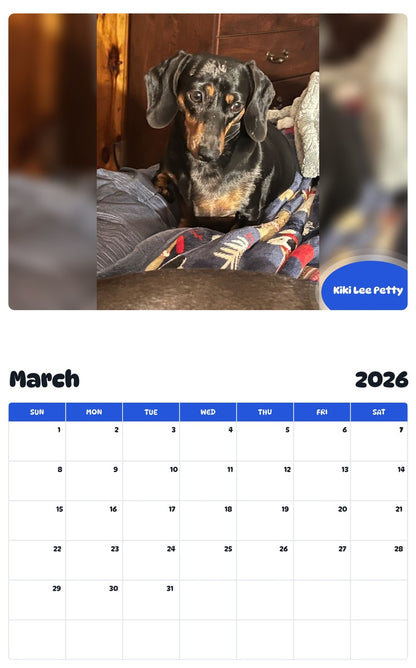 November 2025 - October 2026 Kiki Lee Petty - Pawidols Pet Calendar