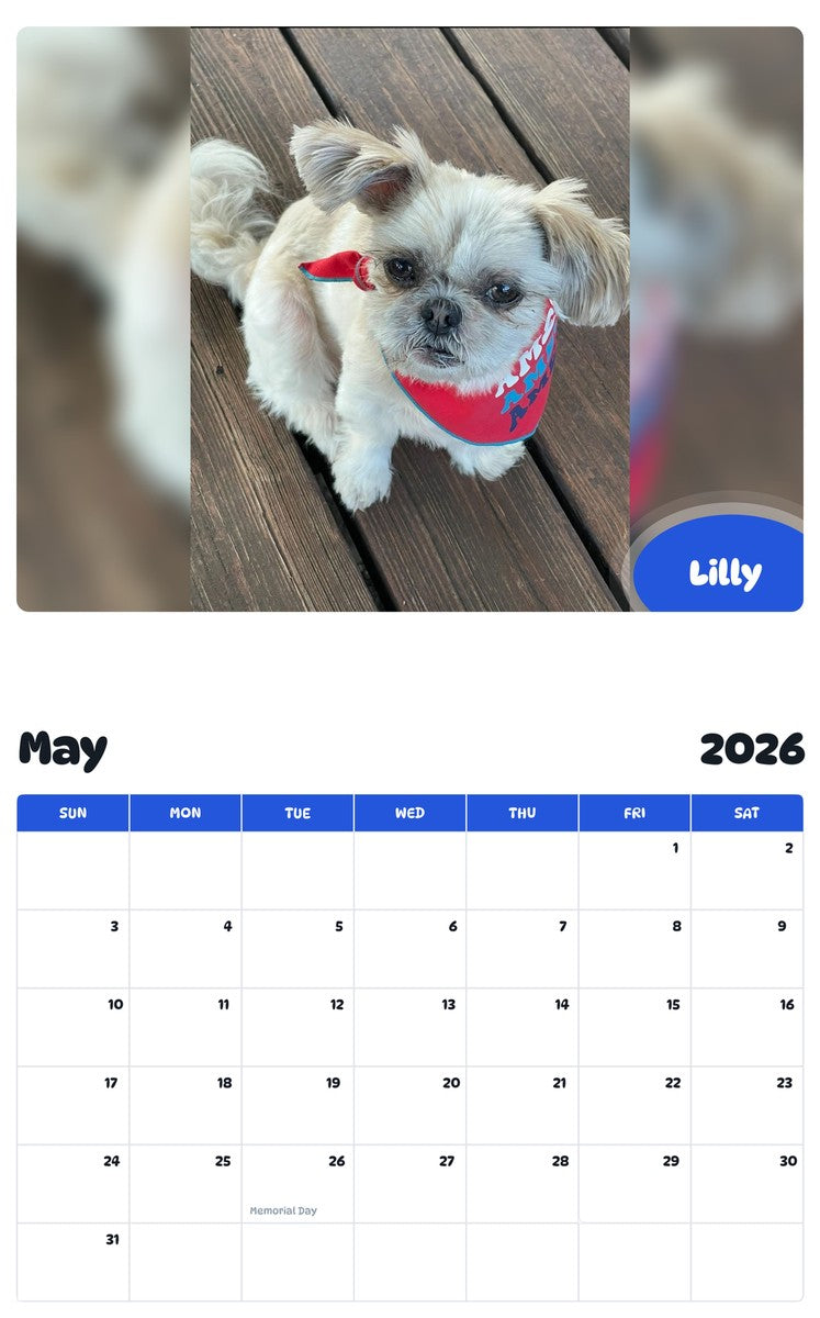 2026 - 2027 Lilly - Pawidols Pet Calendar