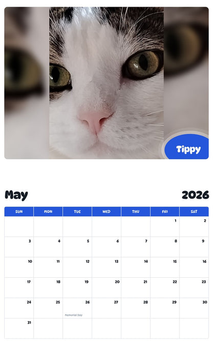 2026 - 2027 Tippy - Pawidols Pet Calendar