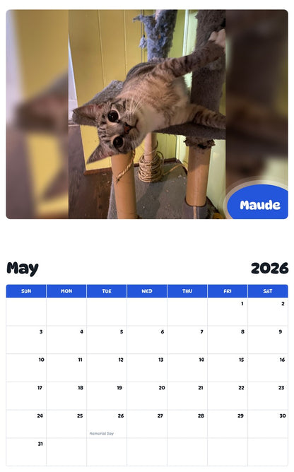 2026 - 2027 Maude - Pawidols Pet Calendar