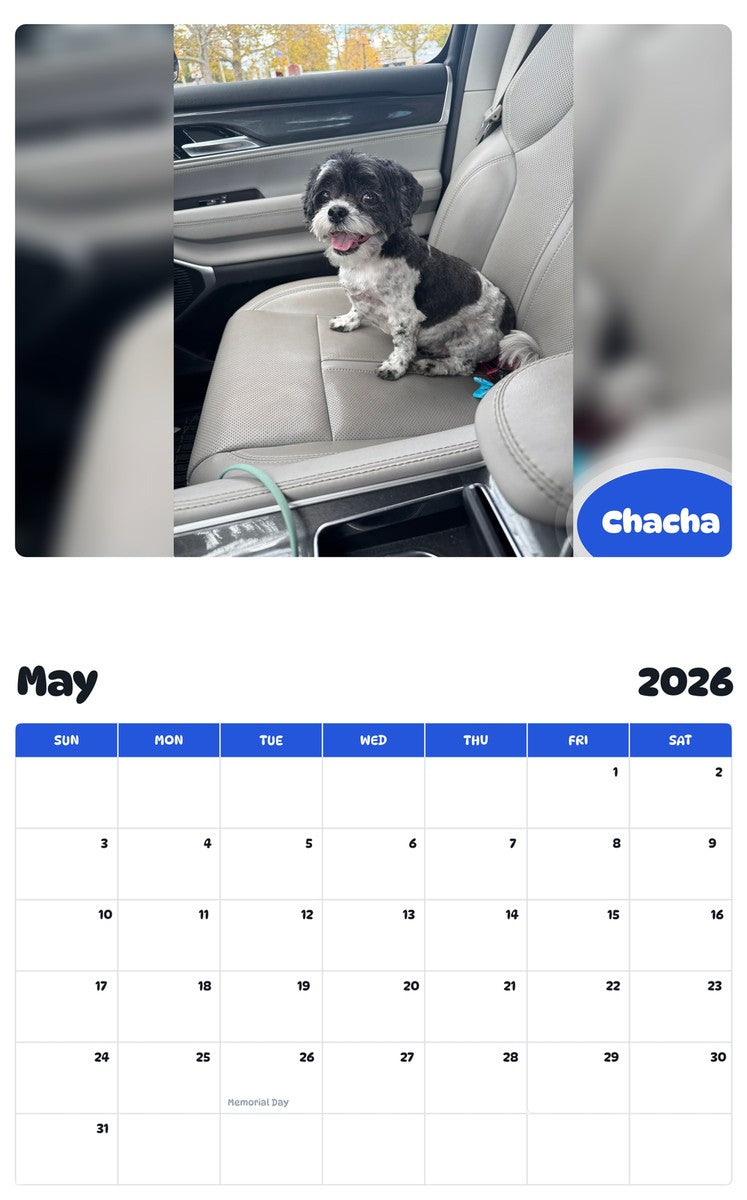 2026 - 2027 Chacha - Pawidols Pet Calendar