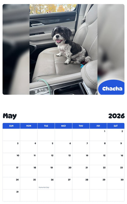 2026 - 2027 Chacha - Pawidols Pet Calendar