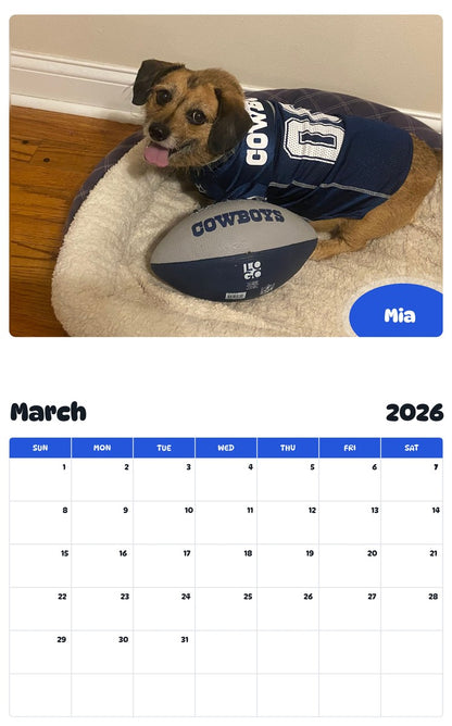 November 2025 - October 2026 Mia - Pawidols Pet Calendar