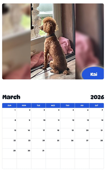 November 2025 - October 2026 Kai - Pawidols Pet Calendar