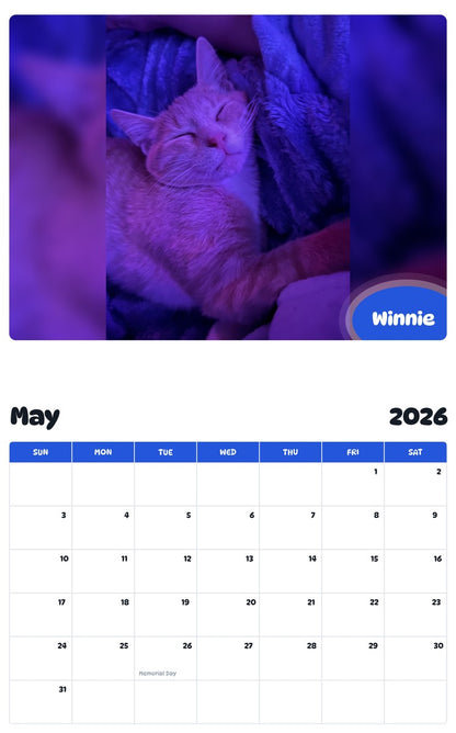 2026 - 2027 Winnie - Pawidols Pet Calendar