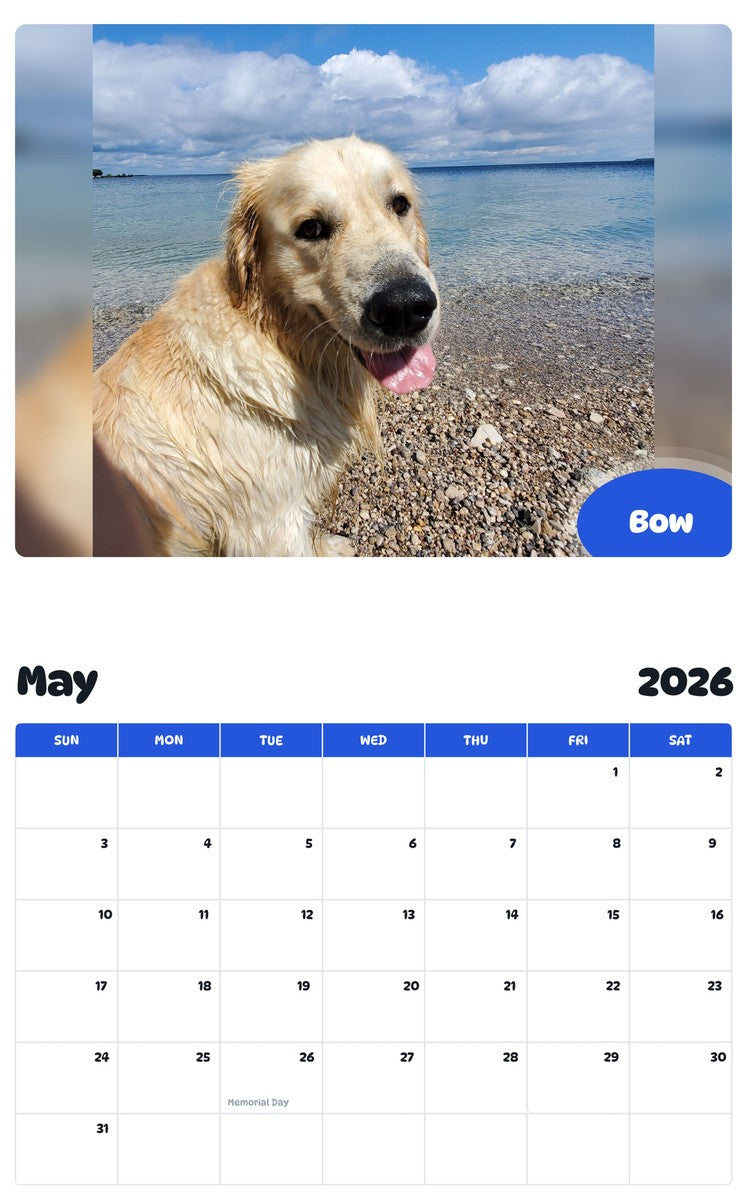 2026 - 2027 Bow - Pawidols Pet Calendar