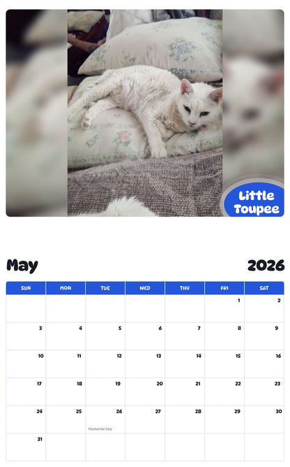 2026 - 2027 Little Toupee - Pawidols Pet Calendar