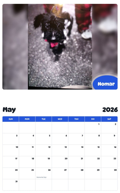 2026 - 2027 Nomar - Pawidols Pet Calendar