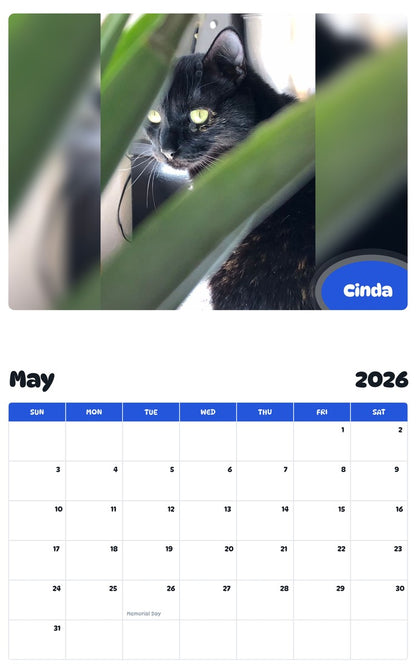 2026 - 2027 Cinda - Pawidols Pet Calendar