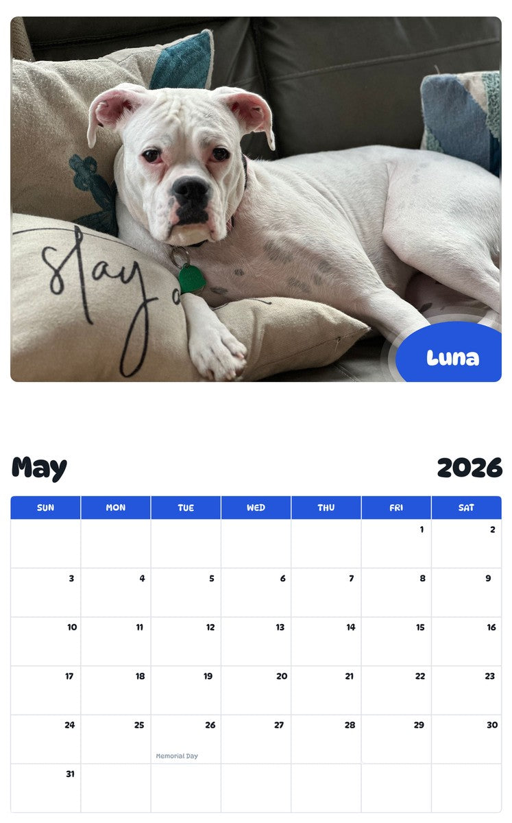 2026 - 2027 Luna - Pawidols Pet Calendar
