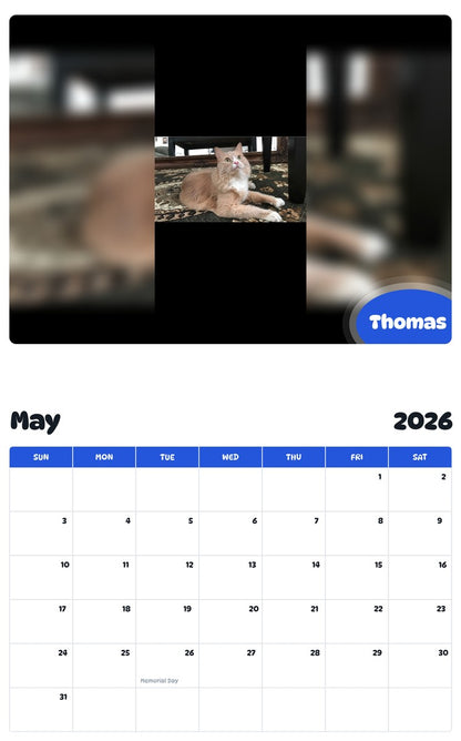 2026 - 2027 Thomas - Pawidols Pet Calendar