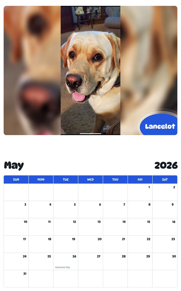 2026 - 2027 Lancelot - Pawidols Pet Calendar
