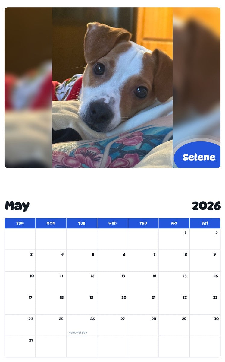 2026 - 2027 Selene - Pawidols Pet Calendar