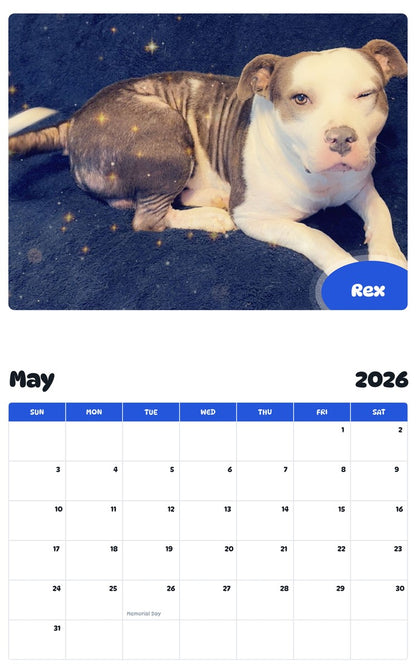 2026 - 2027 Rex - Pawidols Pet Calendar