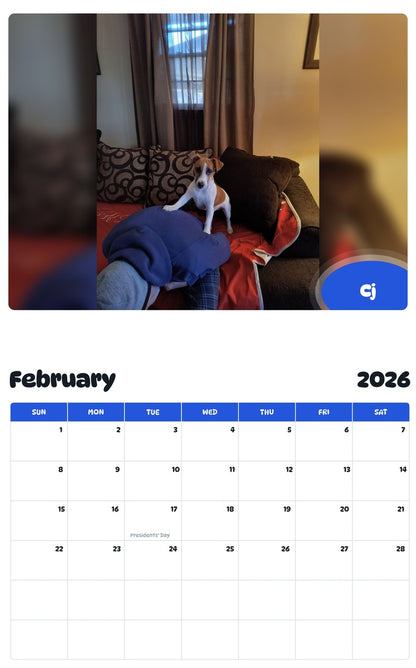 October 2025 - September 2026 Cj - Pawidols Pet Calendar