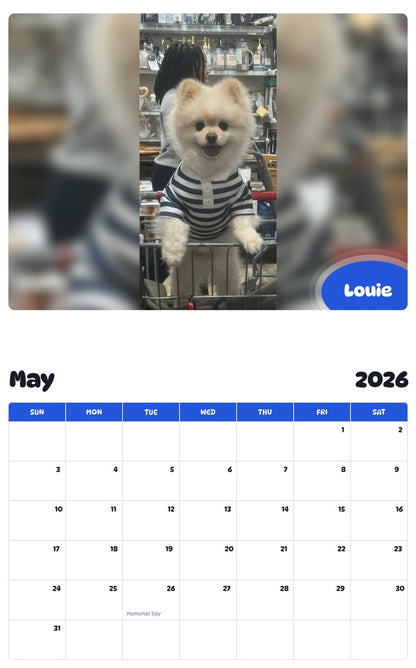2026 - 2027 Louie - Pawidols Pet Calendar