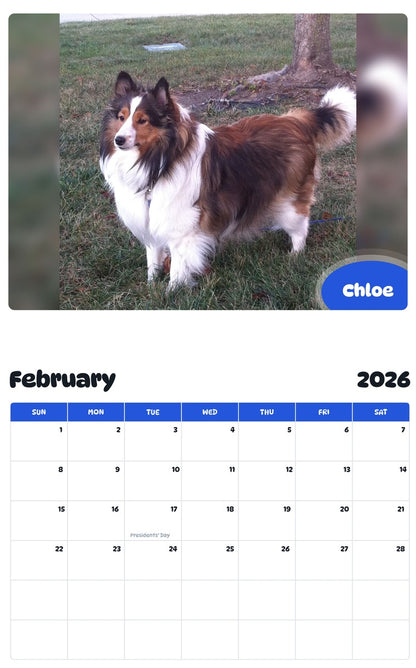 October 2025 - September 2026 Chloe - Pawidols Pet Calendar