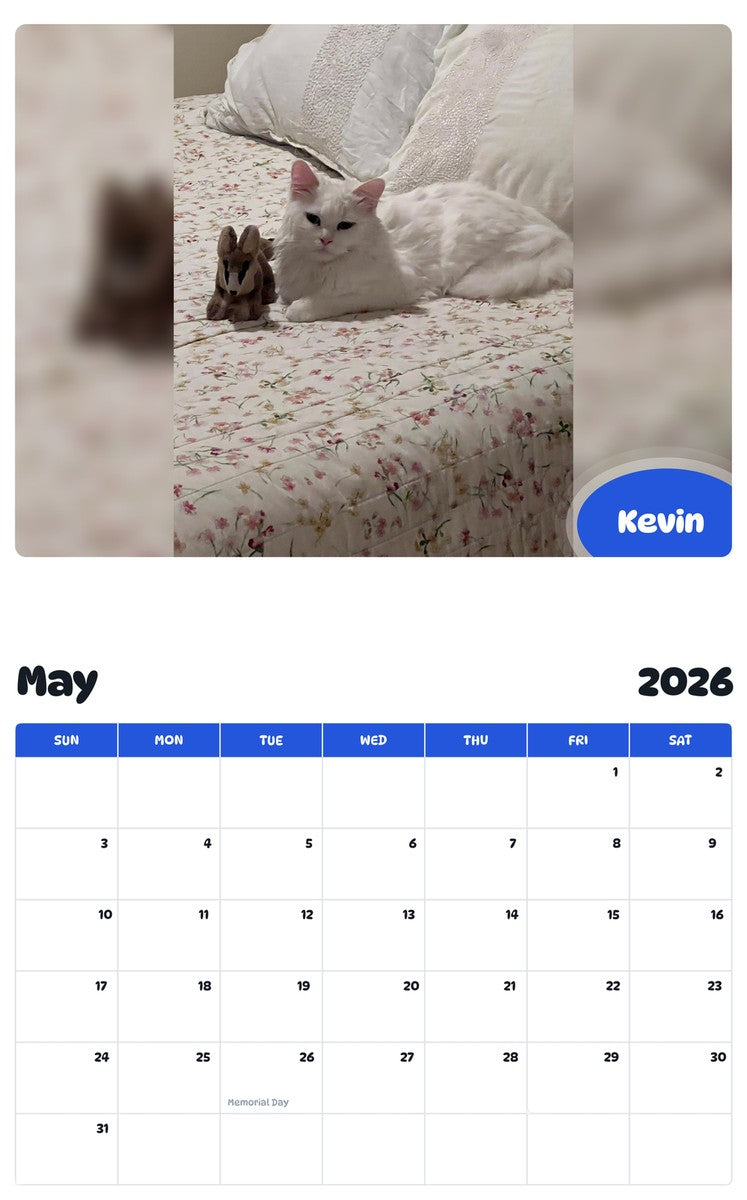 2026 - 2027 Kevin - Pawidols Pet Calendar