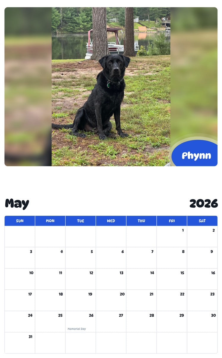 2026 - 2027 Phynn - Pawidols Pet Calendar