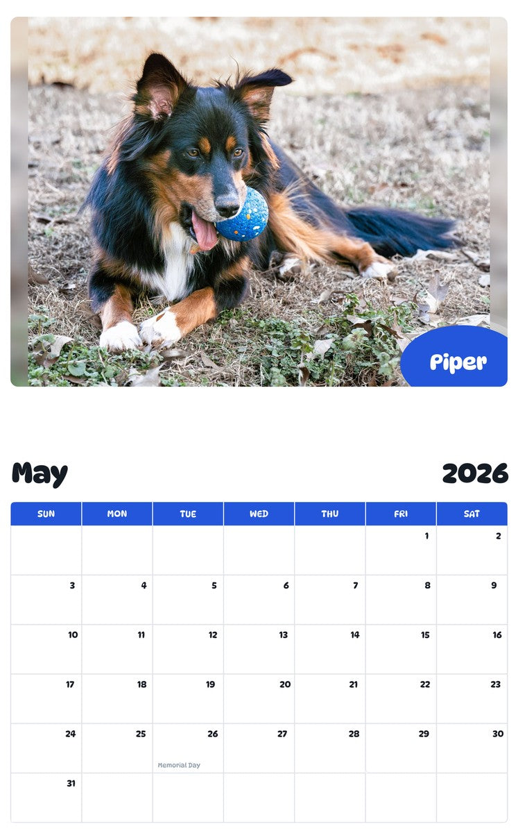 2026 - 2027 Piper - Pawidols Pet Calendar