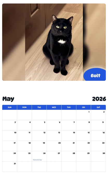 2026 - 2027 Bolt - Pawidols Pet Calendar