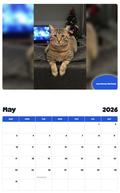 2026 - 2027 Leo Flores Martinez - Pawidols Pet Calendar