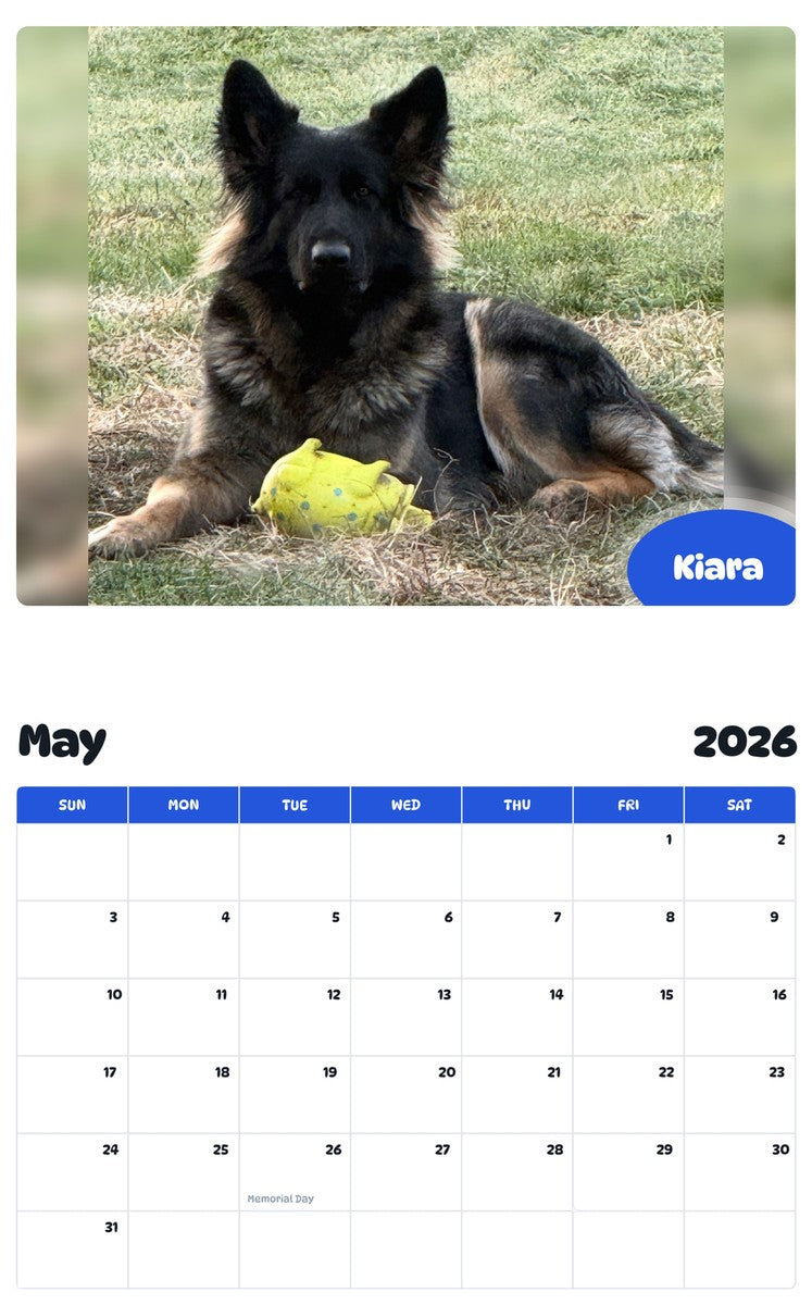 2026 - 2027 Kiara - Pawidols Pet Calendar
