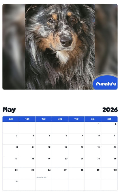 2026 - 2027 Punalu'u - Pawidols Pet Calendar