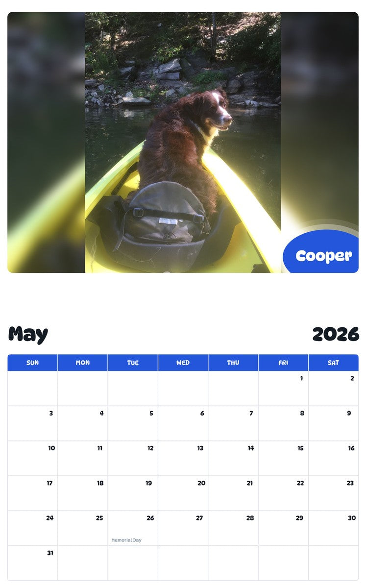 2026 - 2027 Cooper - Pawidols Pet Calendar