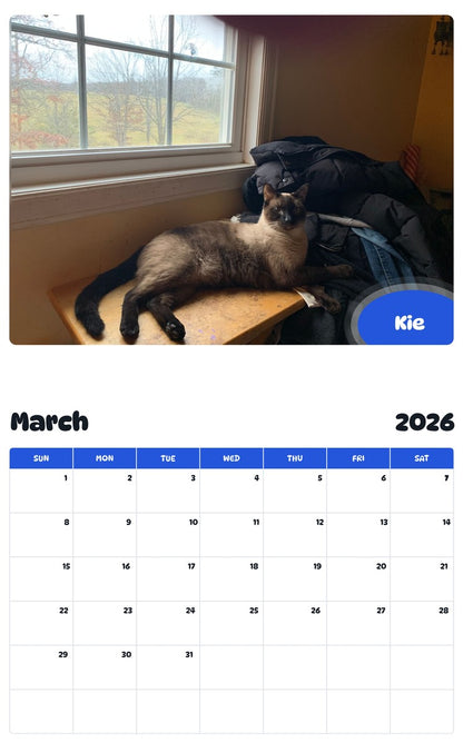 November 2025 - October 2026 Kie - Pawidols Pet Calendar