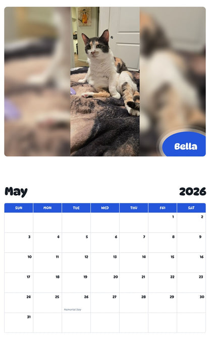 2026 - 2027 Bella - Pawidols Pet Calendar