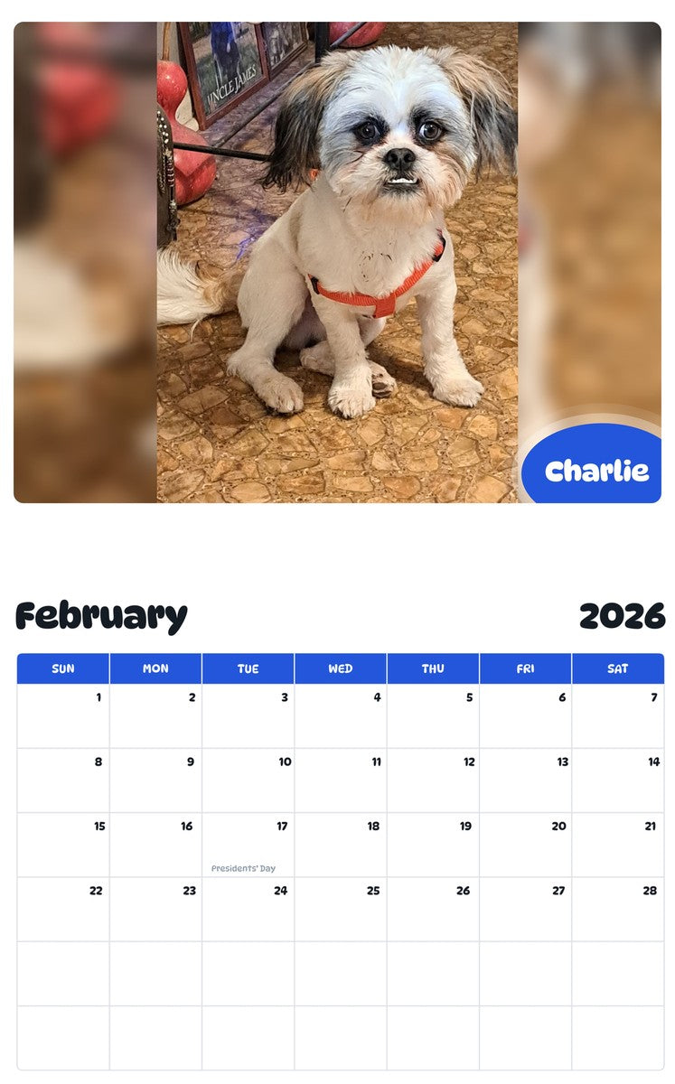 October 2025 - September 2026 Charlie - Pawidols Pet Calendar