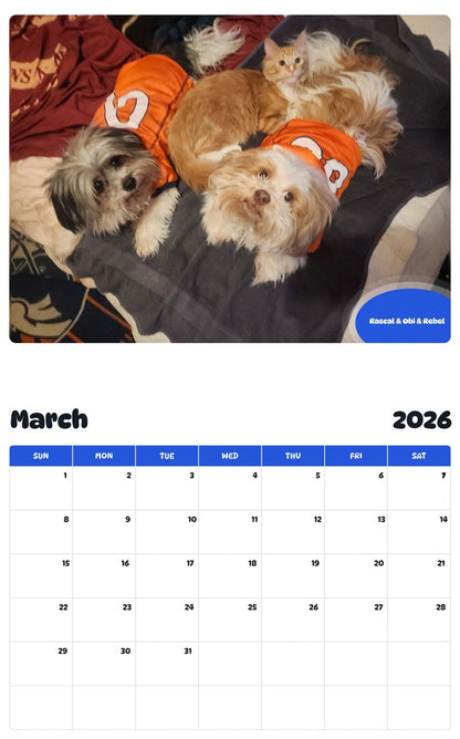 November 2025 - October 2026 Rascal & Obi & Rebel - Pawidols Pet Calendar