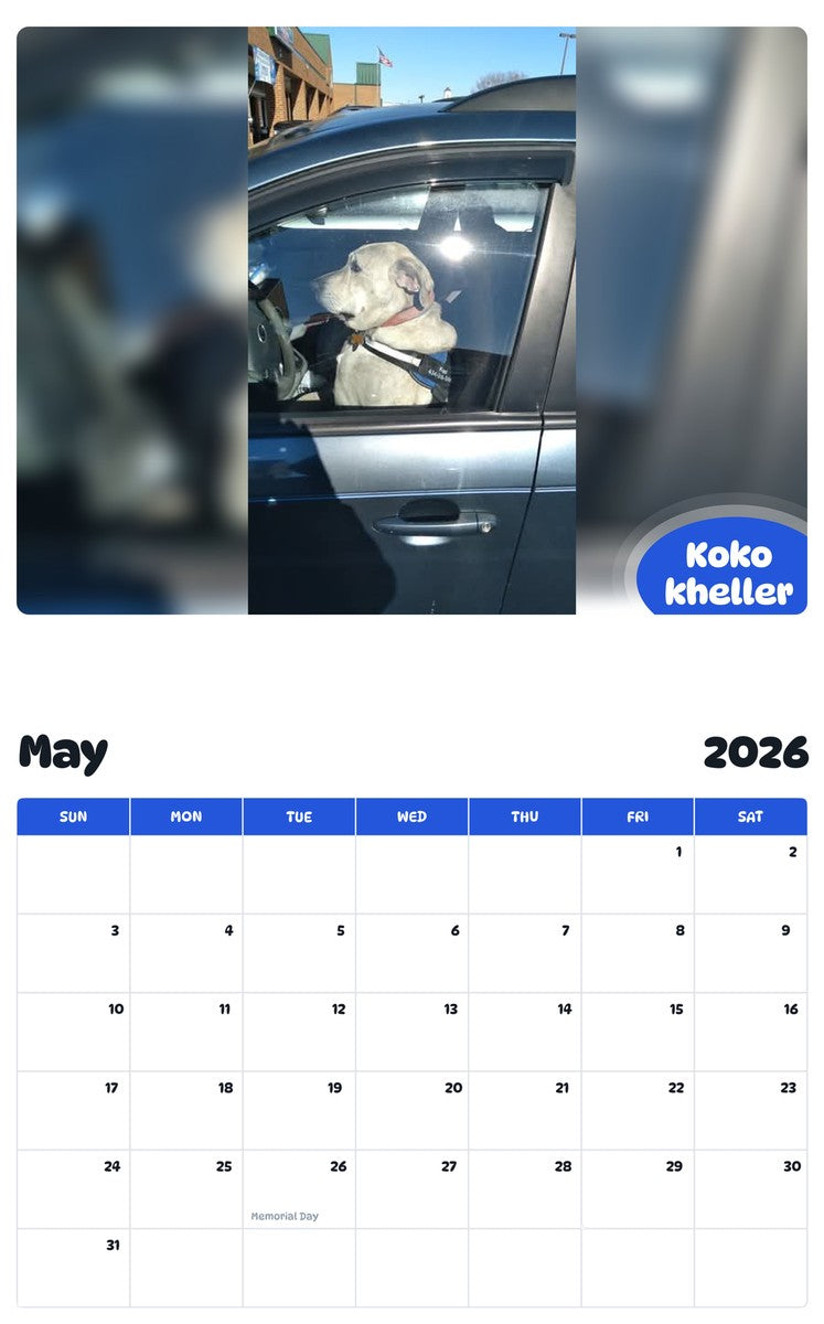 2026 - 2027 Koko kheller - Pawidols Pet Calendar