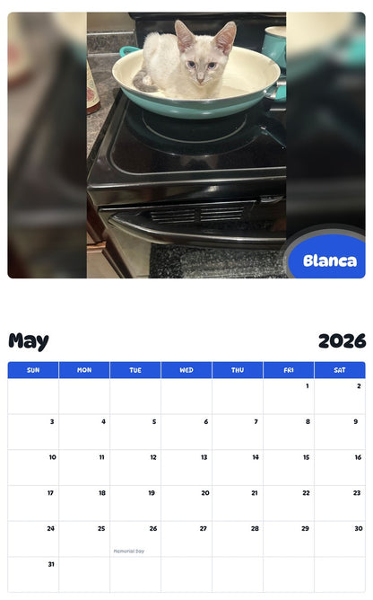 2026 - 2027 Blanca - Pawidols Pet Calendar