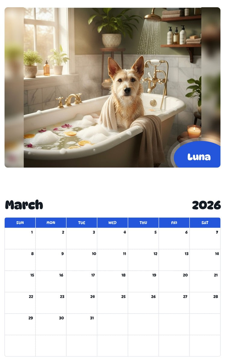November 2025 - October 2026 Luna - Pawidols Pet Calendar