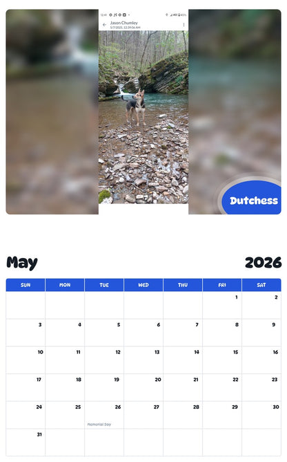 2026 - 2027 Dutchess - Pawidols Pet Calendar